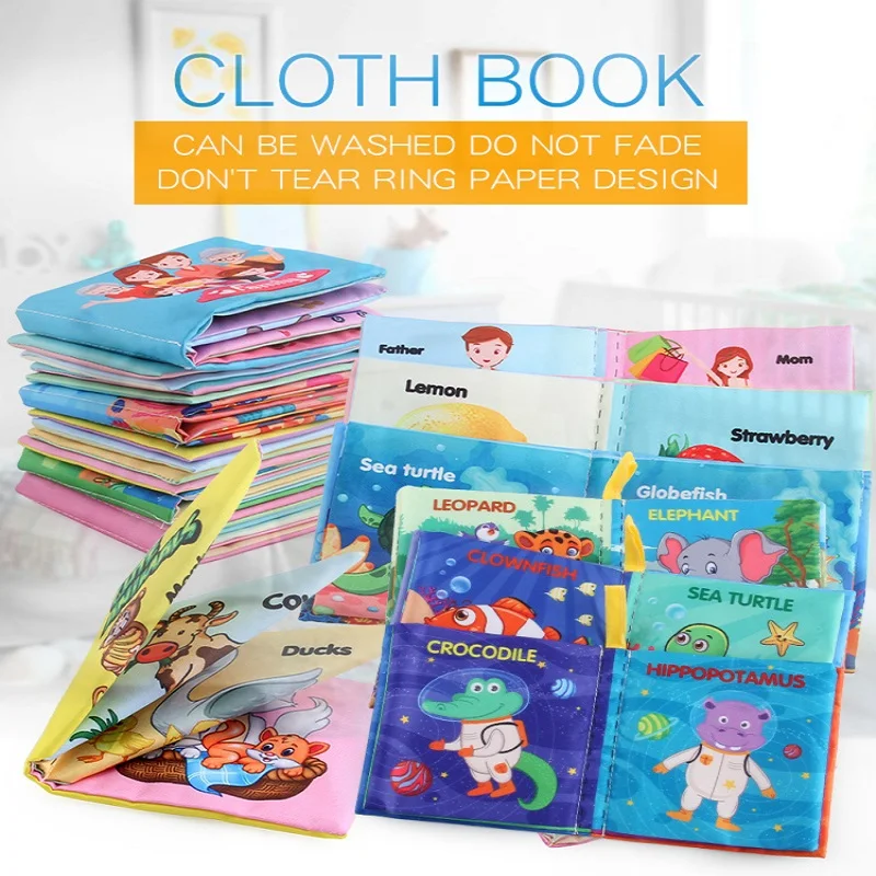 

Cognition Infant Newborn Baby Soft Fabric Cloth Book Learning Educational Toys For Kids Baby Books 0-12 Months Juguetes Bebe