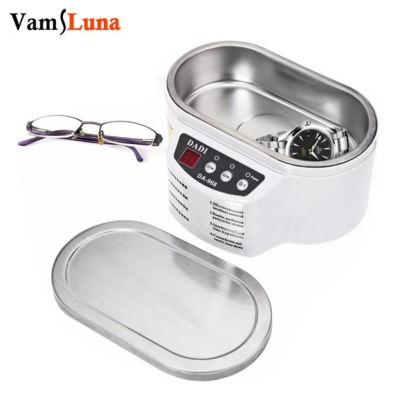 

600ml Ultrasonic Cleaner Machine Digital Heater Timer Mini Smart Ultrasonic Bath Glasses Cleaning for Commercial Home Use
