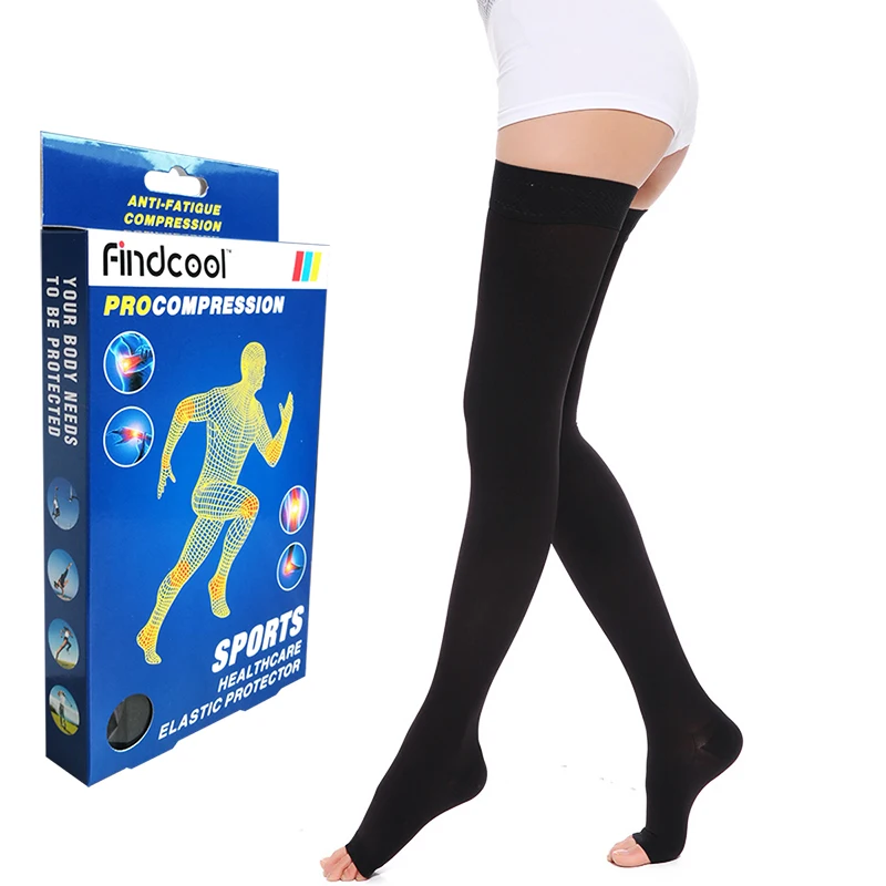 Медицинские чулки Findcool 15 21 мм рт. Ст. женские компрессионные с открытым носком для