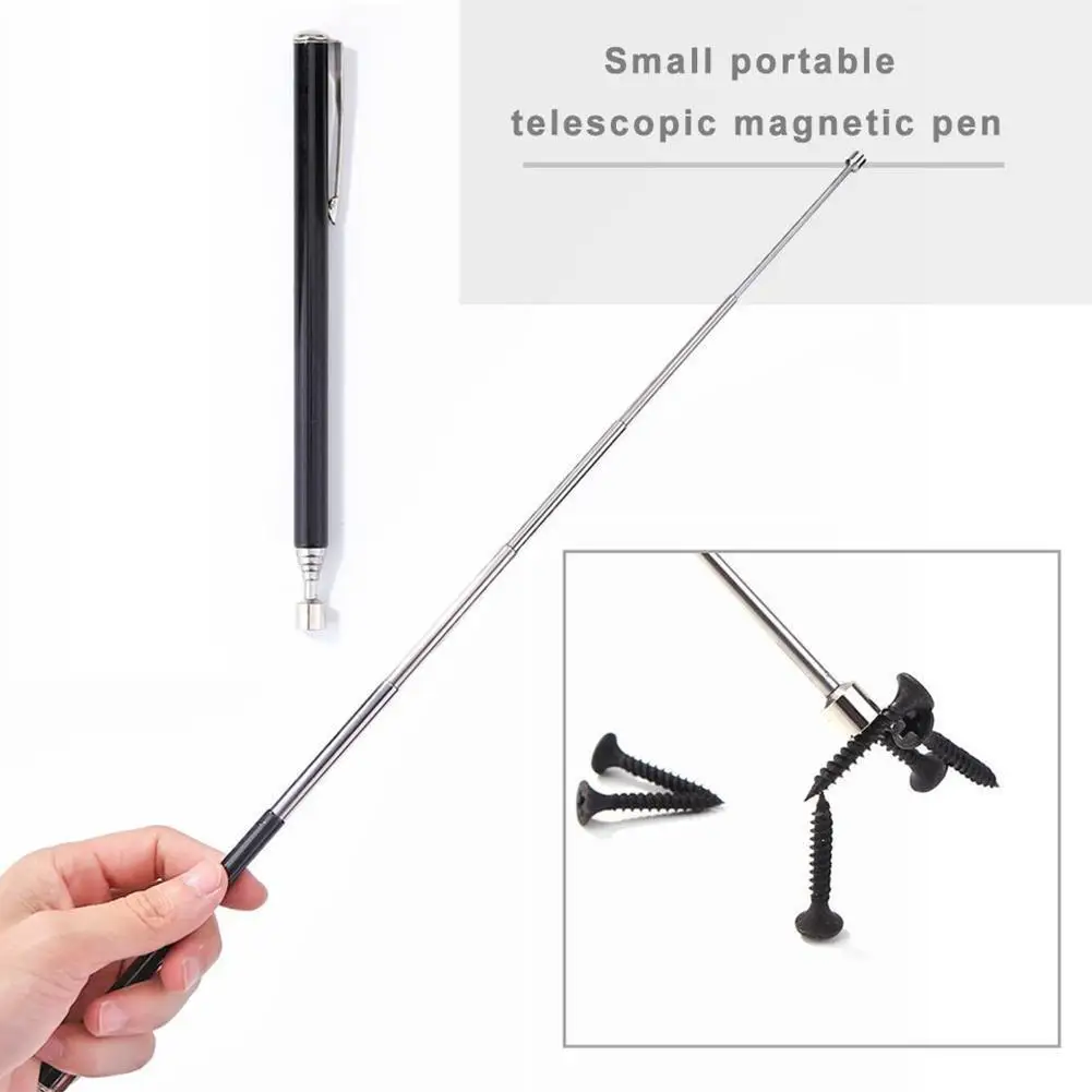 

1pc Mini Portable Telescopic Magnetic Magnet Pen Tool Ability Affordable Rod Catch Rod Nut With Screw Pickup Light Extendab Z5L7