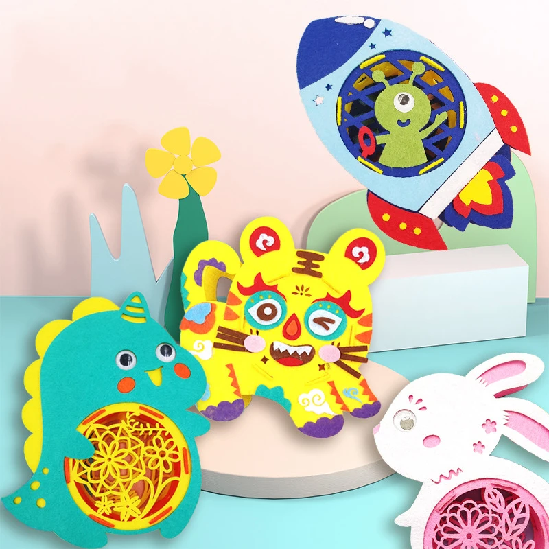 2 шт. Детские Мультяшные поделки войлочные игрушечные фонари Kingergarden детские