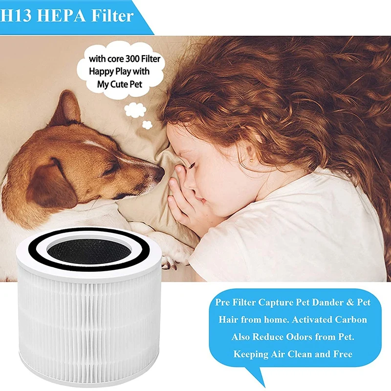 3 предмета в комплекте Core 300 Замена HEPA фильтр для LEVOIT &amp P350 Воздухоочистители 300-RF