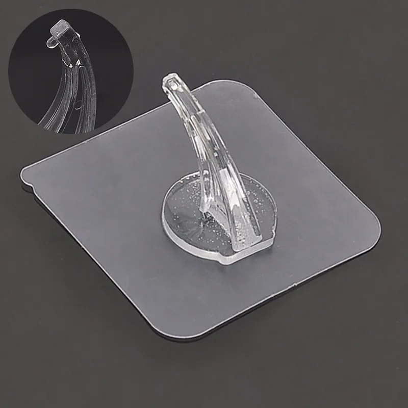 

1/10/50PCS Wall Hooks Waterproof Self Adhesive Transparent Reusable Seamless Hanging Hook for Kitchen Bathroom Office Articles
