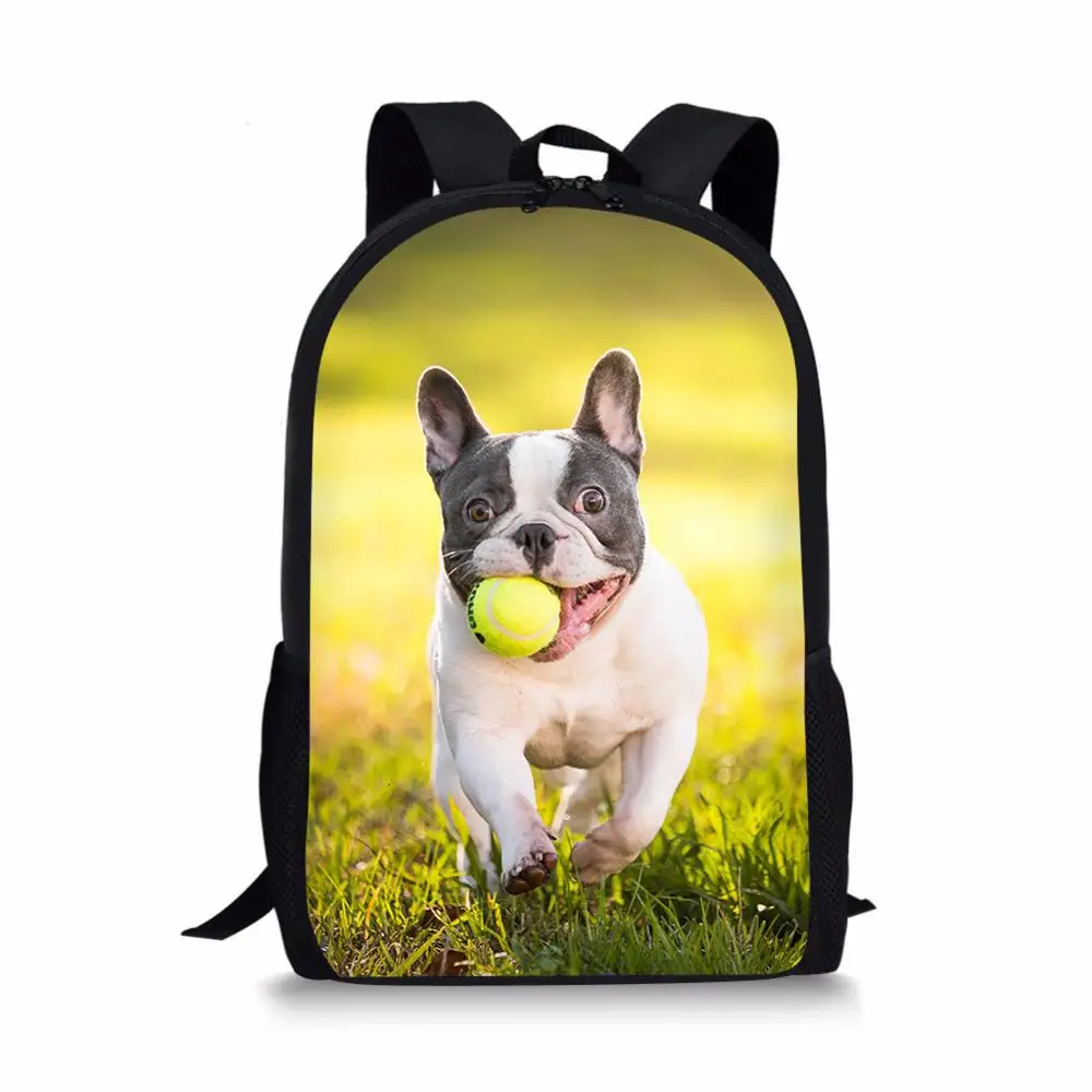 Kids School Bags Kawaii Animal Design Travel Backpack Little Cute Bulldogs Prints Pattern Toddler Boys School Backpack