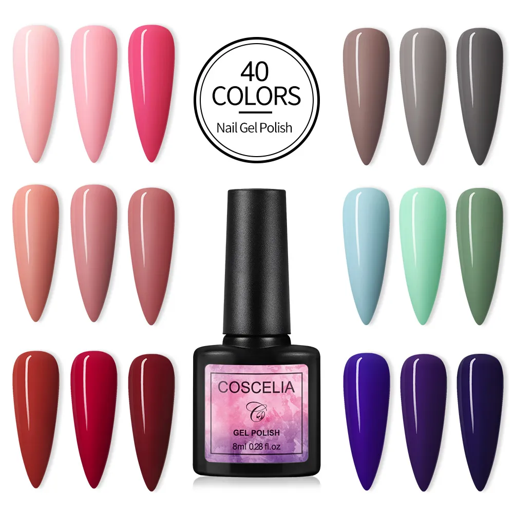 COSCELIA 8 мл чистый дизайн ногтей УФ светодиодный Гель лак для вылеченный светильник