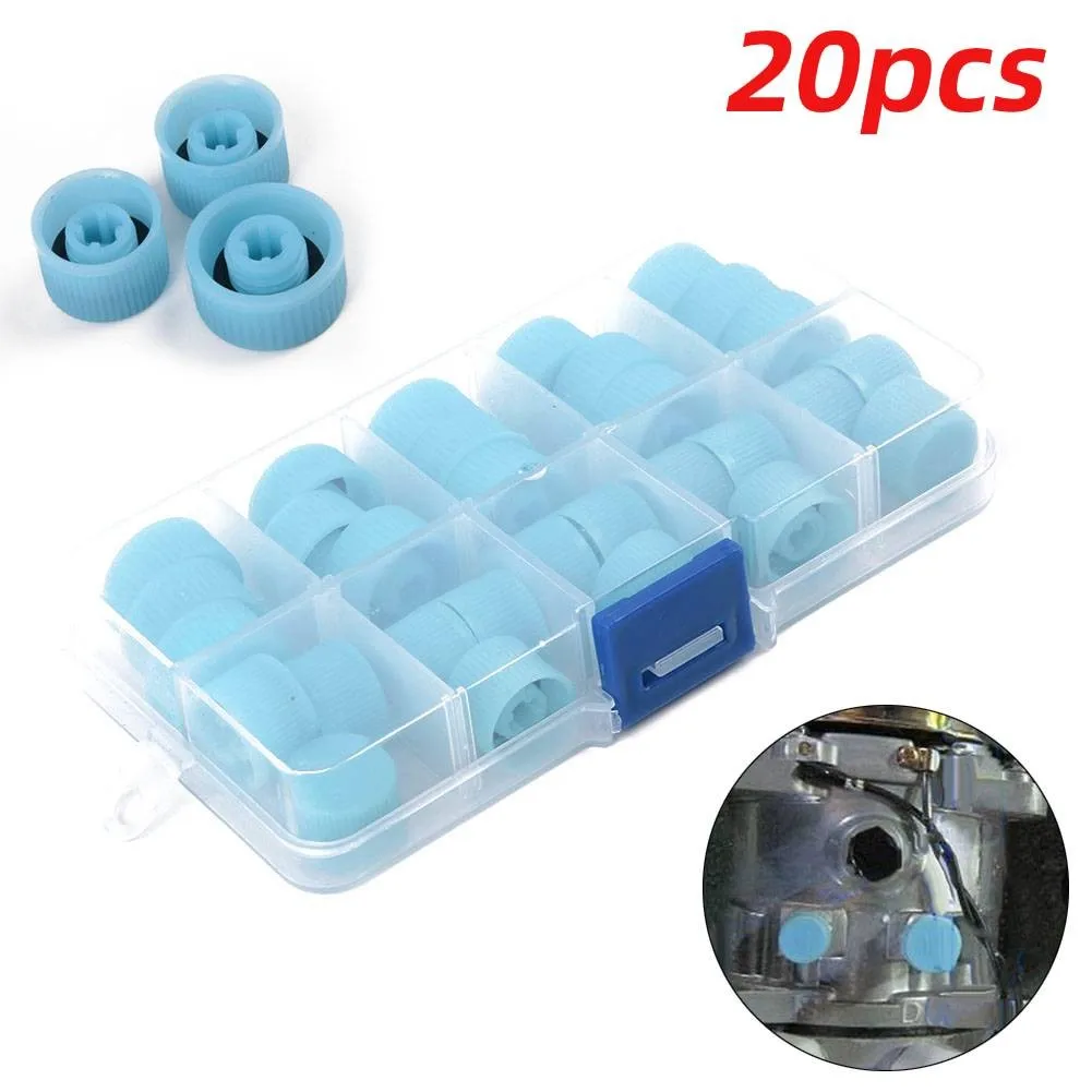 

20 Pcs/Set Auto Air Conditioner Refrigerant Car Dust Cover High Cover Valve Core Cap With Seal Inside