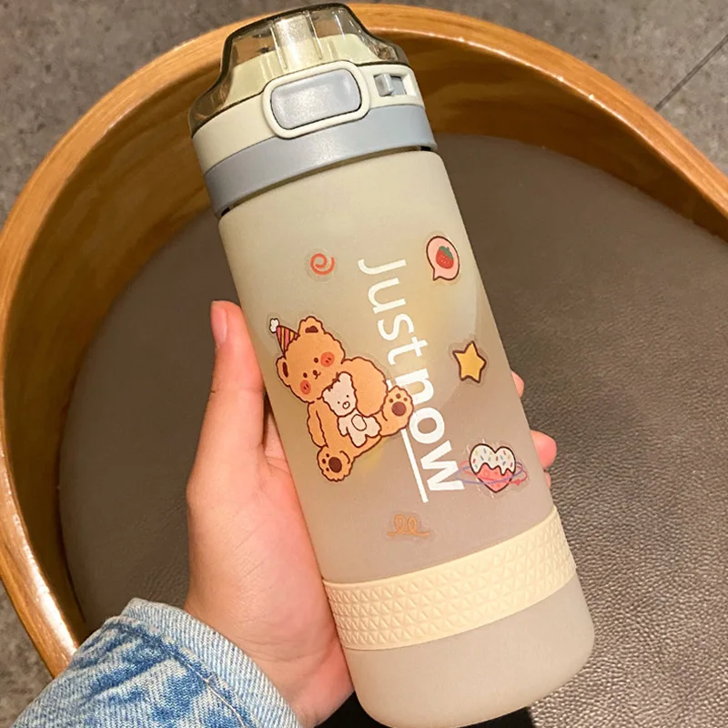 Новая спортивная бутылка с мягкой присоской 600 мл милые весы для воды откидная