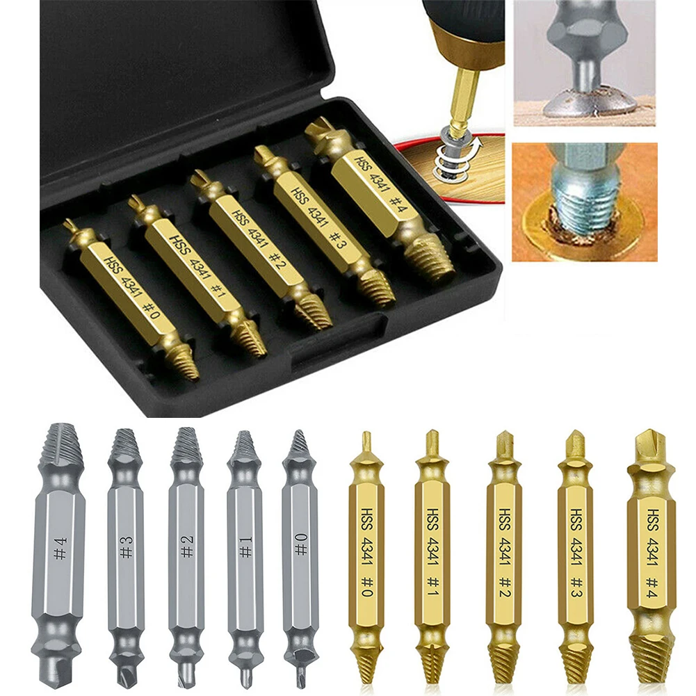 

Damaged Screw Extractor Drill Bit Set Take Out Broken High Speed Steel 4341 / S2