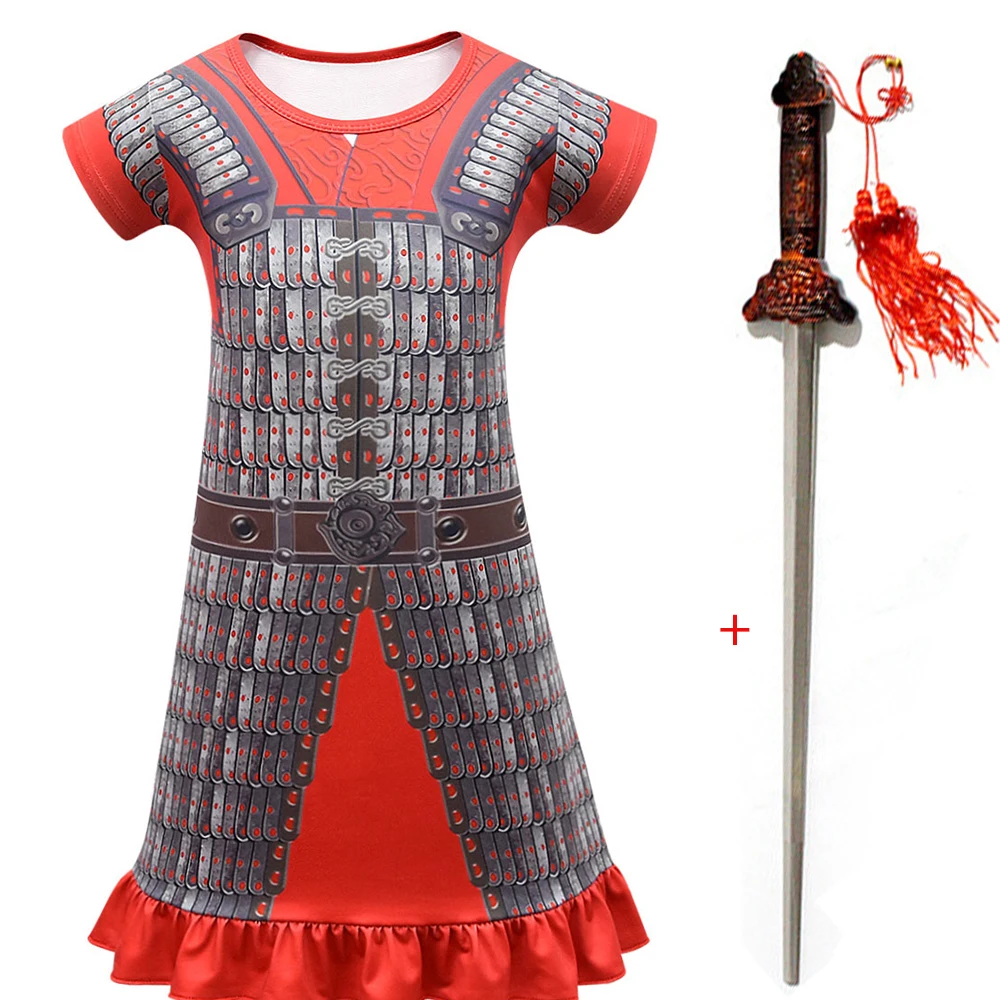 Костюм Мулан для девочек в стиле косплея, костюм дракона Мушу для детей на Хэллоуин, карнавальные костюмы для детей.
