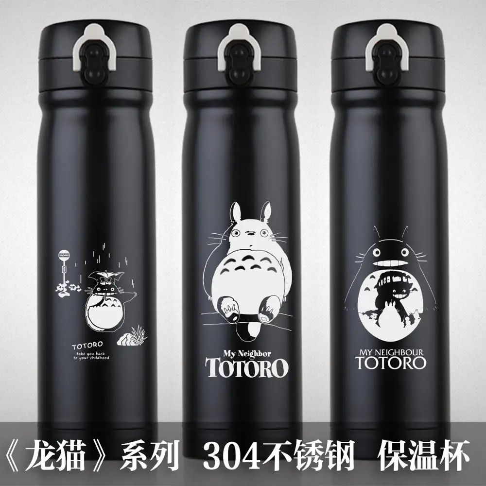 500 мл однотонный термос из нержавеющей стали Totoro Spirited Away чашка с креативным