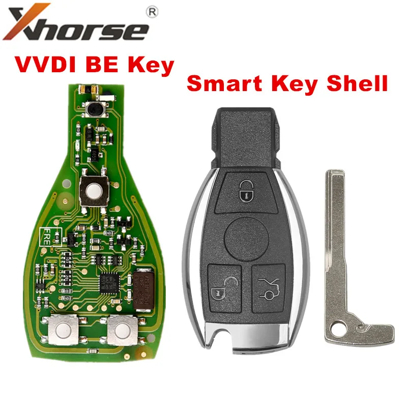 

Xhorse VVDI BE Key Pro Improved Version and For Benz Smart Key Shell 3 Button XNBZ01EN and Get 1 Free Token for VVDI MB Tool