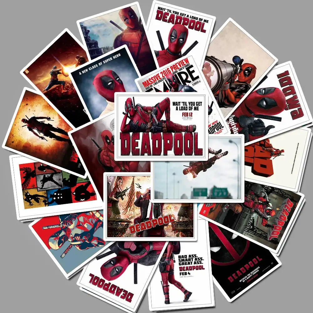 25 шт., водостойкие ПВХ наклейки Deadpool для ноутбука, скейтборда, багажа, стайлинга автомобилей, велосипеда, каракули, наклейки, граффити, наклейка, Декор