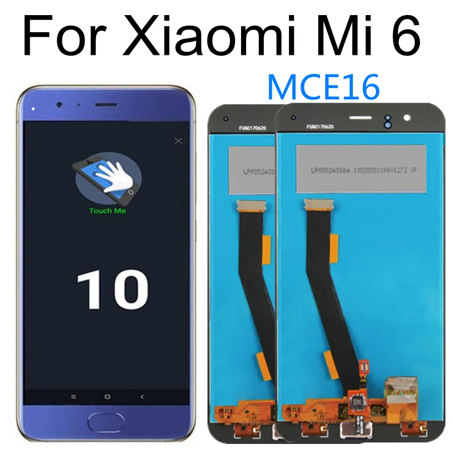 

5.15" FOR Xiaomi Mi 6 Mi6 M6 MCE16 LCD Display Touch Screen Digitizer Assembly Replacement with Fingerprint recognitio