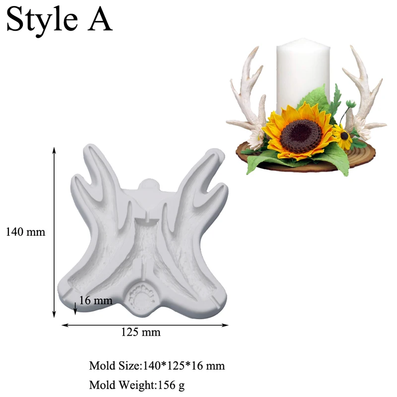 Силиконовые формы Meibum для мастики с изображением рогов лепестков украшения