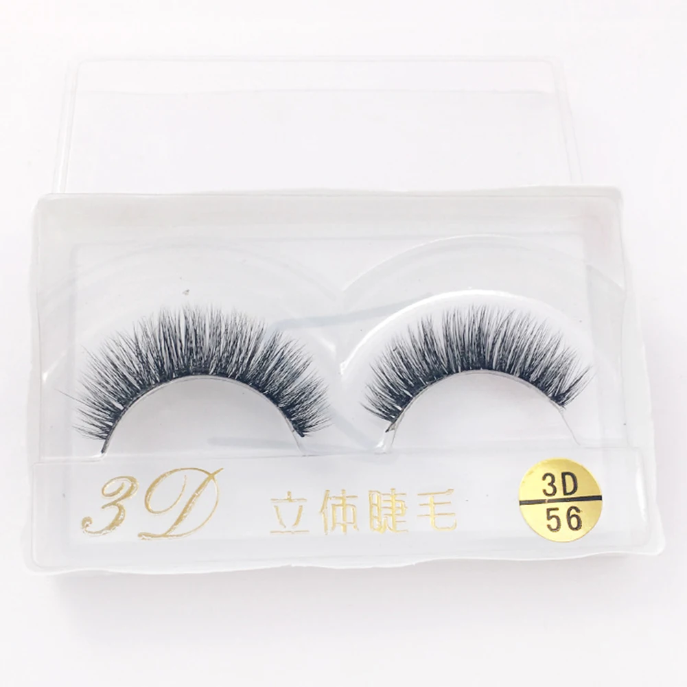 

1 Pair Of 3D New Thick Long Black Stalk Eyelashes Man-made Fiber Soft And Not Eye-catching Durable Natural Thick False Eyelashes