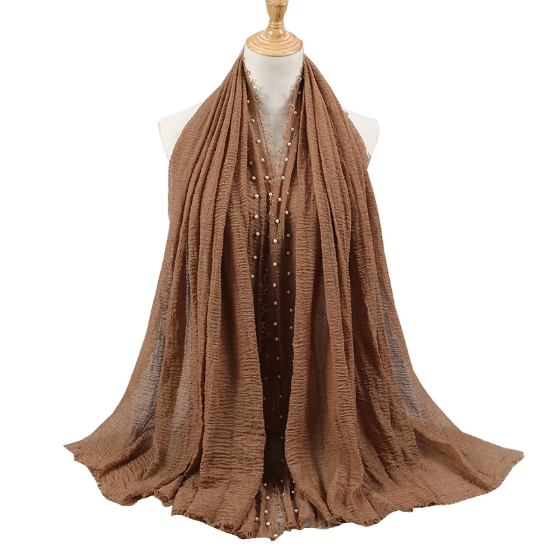 Женский шарф-хиджаб с бахромой жемчугом | Тематическая одежда и униформа