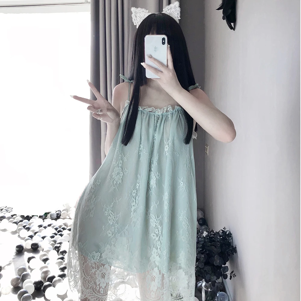 

Women Plus Size Sexy Costumes Lace Pajamas Over Size Hollow Out Pajamas Suspender Sexy Nighdress Sleepwear