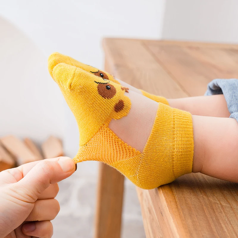 Calcetines finos de algod&oacute;n para ni&ntilde;os, medias c&oacute;modas y transpirables, a la moda, de 0 a 8 a&ntilde;os, 5 pares = 10 unids/lote-4