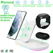3 in 1Wireless Charging For Samsung S21 S20 Watch Charging For Galaxy Watches Headphone Charging For Airpods 2 Pro Galaxy buds