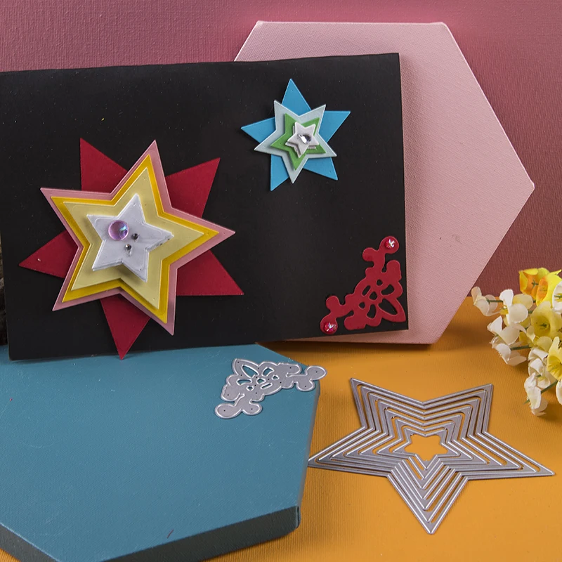 

Metal Steel Cutting Dies Stencils Layer star shape frame 2020 New Craft Knife mould for DIY Scrapbooking Album Paper Card Die