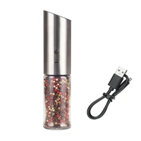 usb rechargeable electric sea salt and pepper grinder seteletric pepper mills shakers automatic spice grinder for kitchenware
