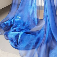 high end tulle fabric fluorescent blue hazy beauty gloss background decor diy veil flower hanfu dress fashion designer fabric