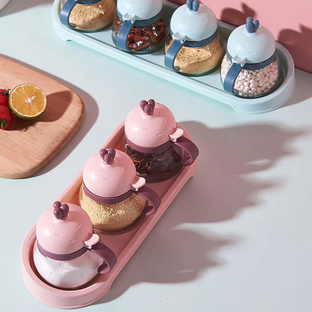 Стеклянная коробка для приправ набор соли шейкер приправ|Солонки и тара