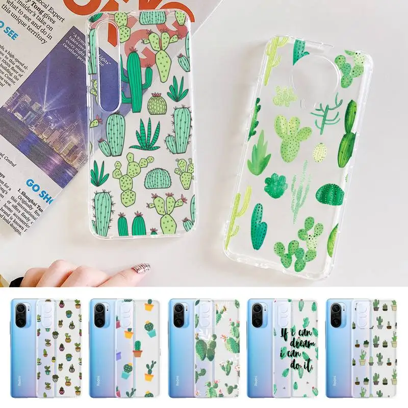 

Cute Cactus Green Leaf Phone Case For Xiaomi 10t pro 11 Note10lite Redmi 5plus 7A 8 K20pro 9A Note 9 Pro Max s 10