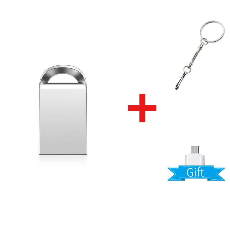 Мини usb флеш-накопитель, металлическая флешка, usb 3,0, карта памяти для ключей, 128 ГБ, 64 ГБ, 16 ГБ, 8 ГБ, 4 Гб, 32 ГБ, флеш-накопитель, u-диск, сделанный на заказ с логотипом - Цвет: free micro adapter