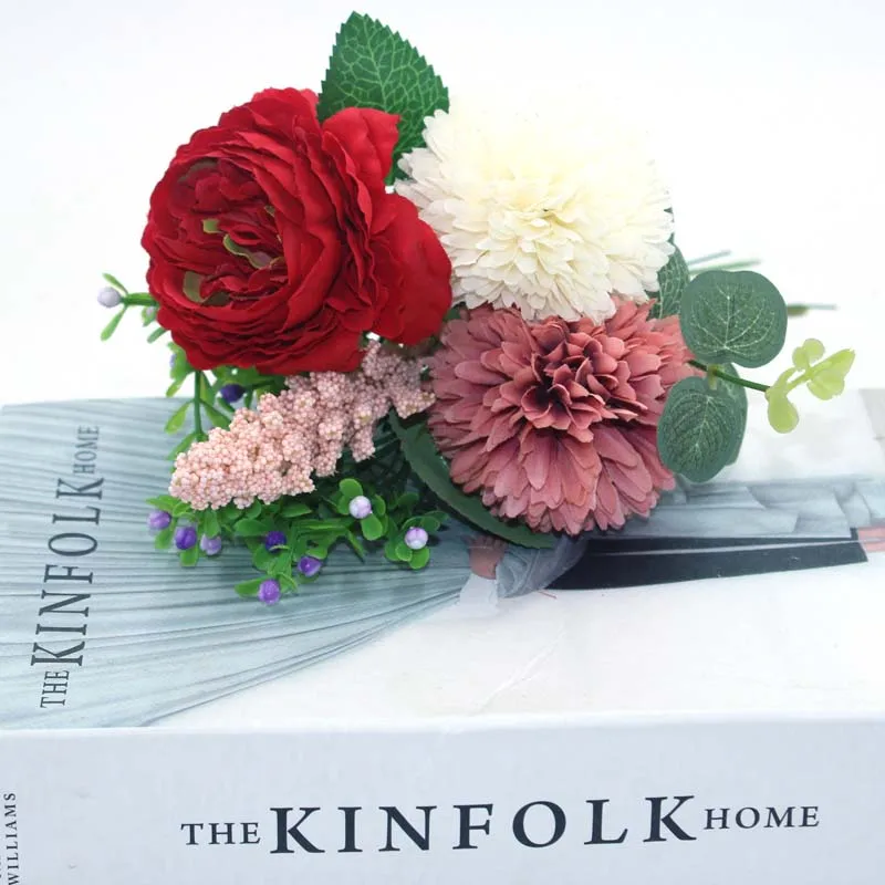 1 букет из 7 видов искусственных пионов Гортензия Шелковый искусственный цветок