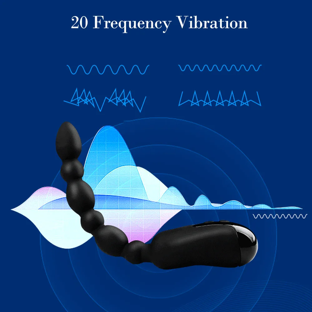 20 Speed Anal Vibrator for Men Prostate Massager Dual Motor Beads Butt Plug USB Charge Vibrators Sex Toys Adults Women |