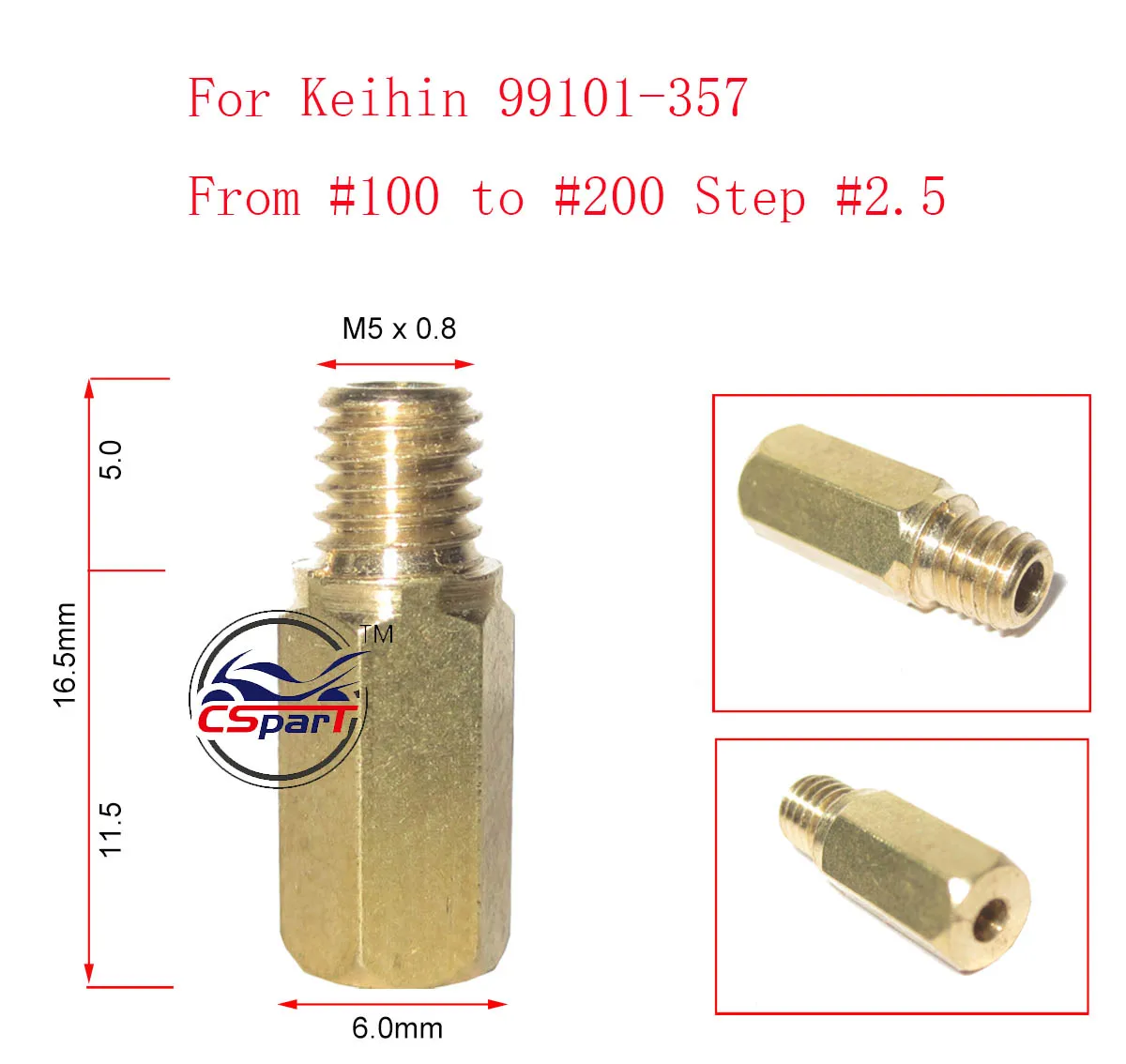 12 шт. M5 основная струя для Keihin Hex 99101 357 карбюратор мотоцикла шестигранная Форсунка