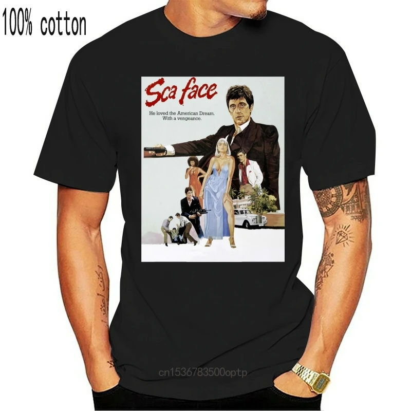 

Новинка, винтажный Ретро-постер Al Pacino Scarface 80-х, футболка унисекс B86