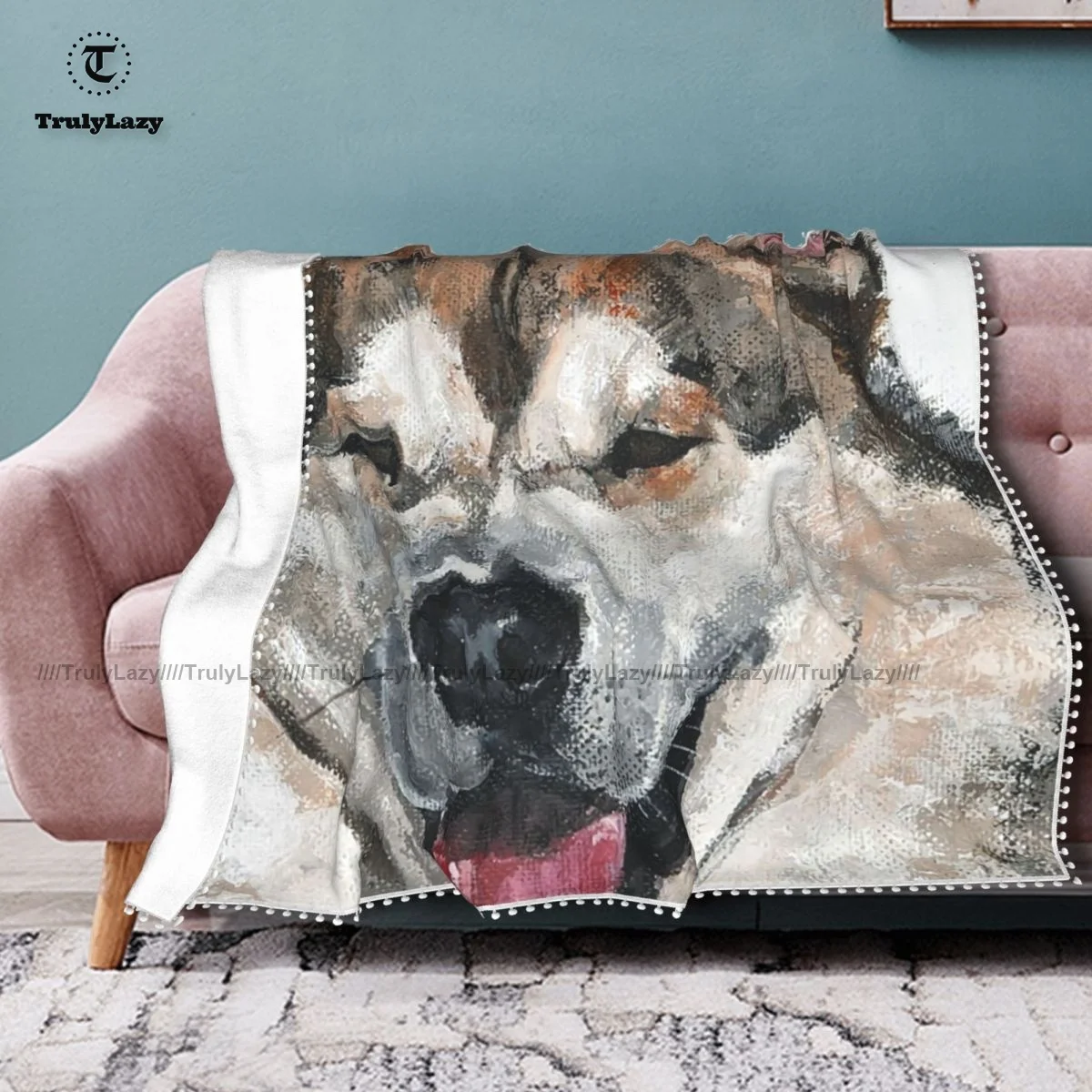 Сибирского Хаски Одеяло кресло супер мягкий помпон дешевая Роскошная флисовая