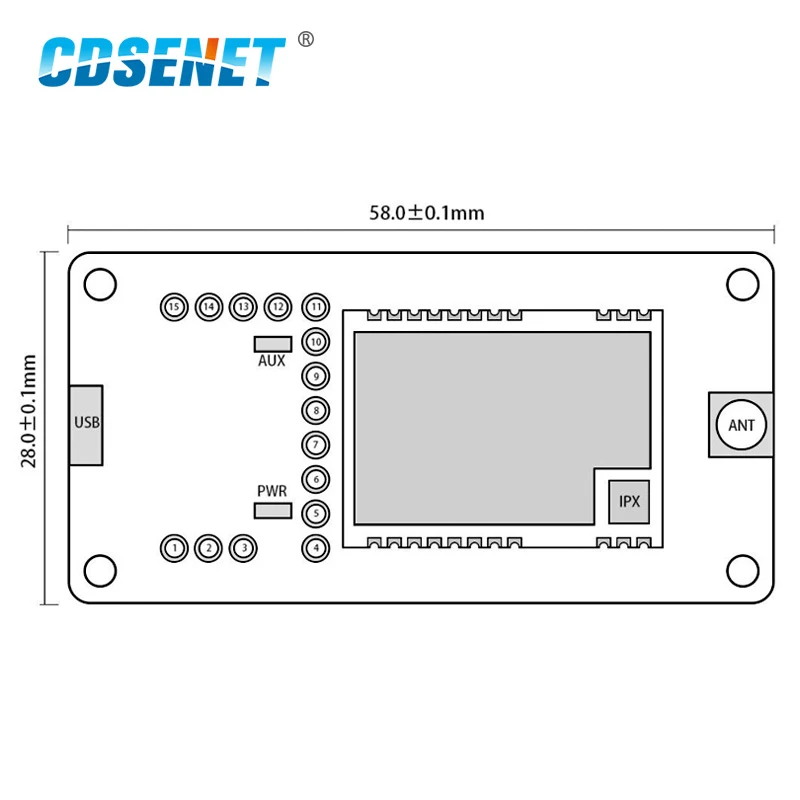 

USB to TTL Test Board AX5243 17dBm 433MHz FEC IoT Wireless Transceiver Module E31-433TBL-01