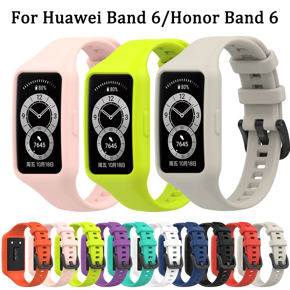 

Ремешок для часов Huawei Band 6 Pro, сменный силиконовый браслет для Huawei Band 6, Honor Band 6