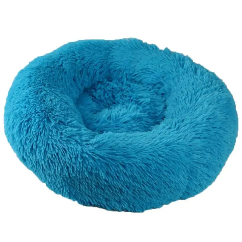 Кровать для питомца собаки Удобная пончик Cuddler круглая собачья Конура ультра мягкая моющаяся подушка для собаки и кошки зимний теплый диван Горячая sell2810 - Цвет: Blue