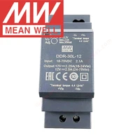 original mean well ddr 30l 24 din rail type dc dc converter meanwell 24v1 25a30w dc to dc power supply 18 75vdc input