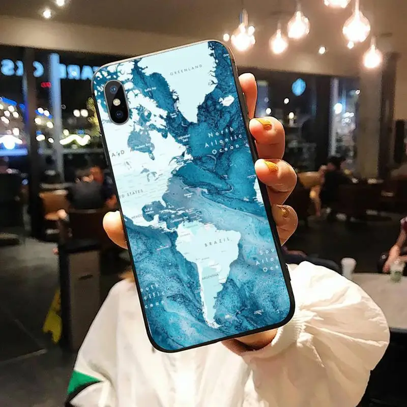 

World Map Travel Phone Case for iPhone 11 12 mini pro XS MAX 8 7 6 6S Plus X 5S SE 2020 XR shell