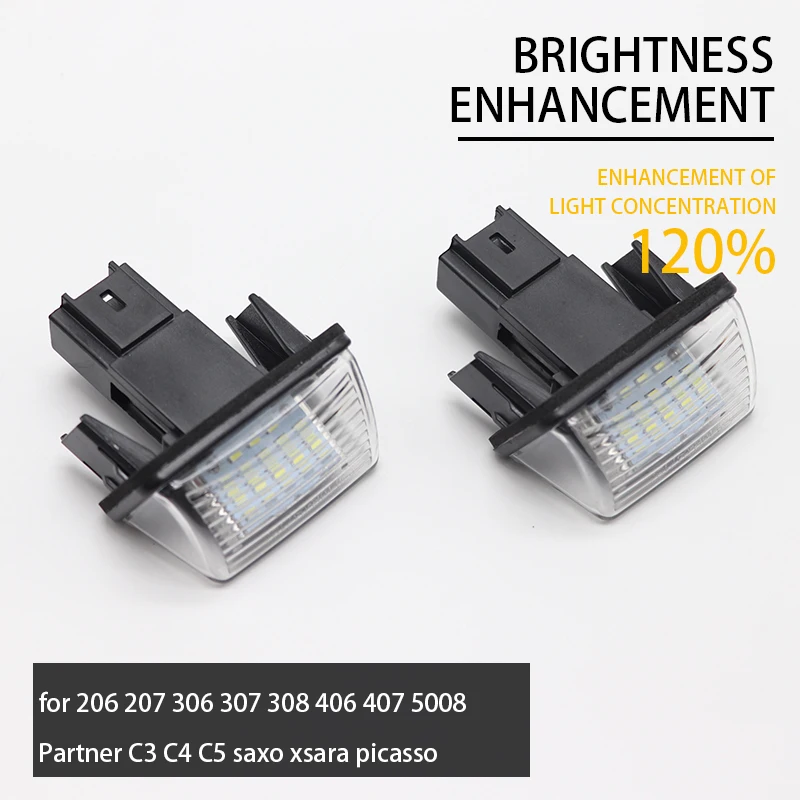 

2x HID светильник номерного знака для Peugeot 206 207 306 307 308 5008 для Citroen C3 C4 C5 Berlingo Saxo Xsara Picasso