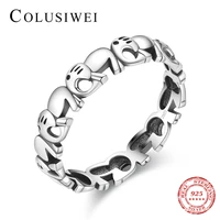 colusiwei vintage fashion new 925 sterling silver animal ring stackable lovely elephant finger ring for women fine jewelry gift
