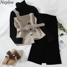 Женский трикотажный костюм из двух предметов Neploe с поясом и