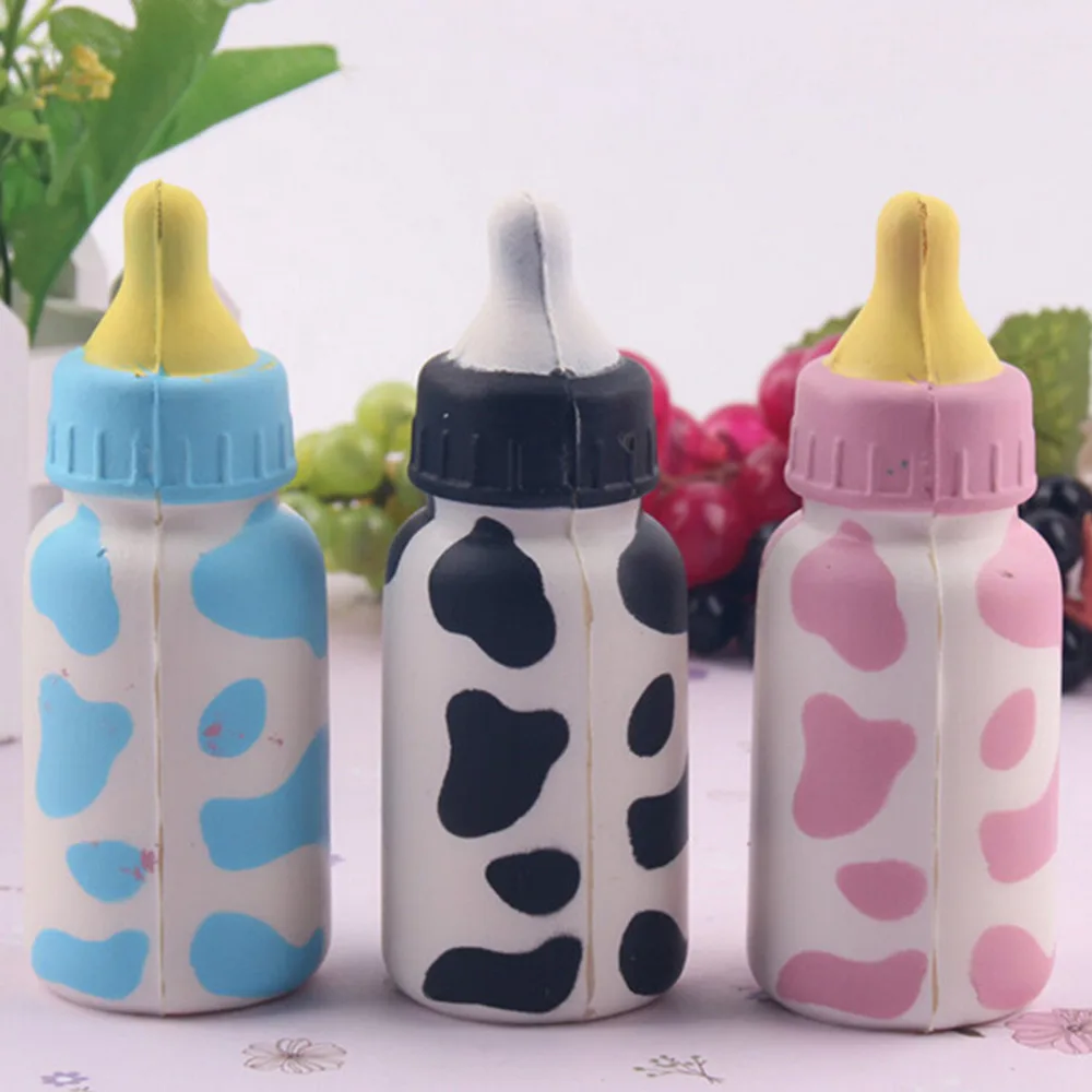 

1PCS Slow Rebound Toys 10cm*4cm New Jumbo Milk Bottle Squishy Cellphone Straps Slow Rising For Bag Accessories