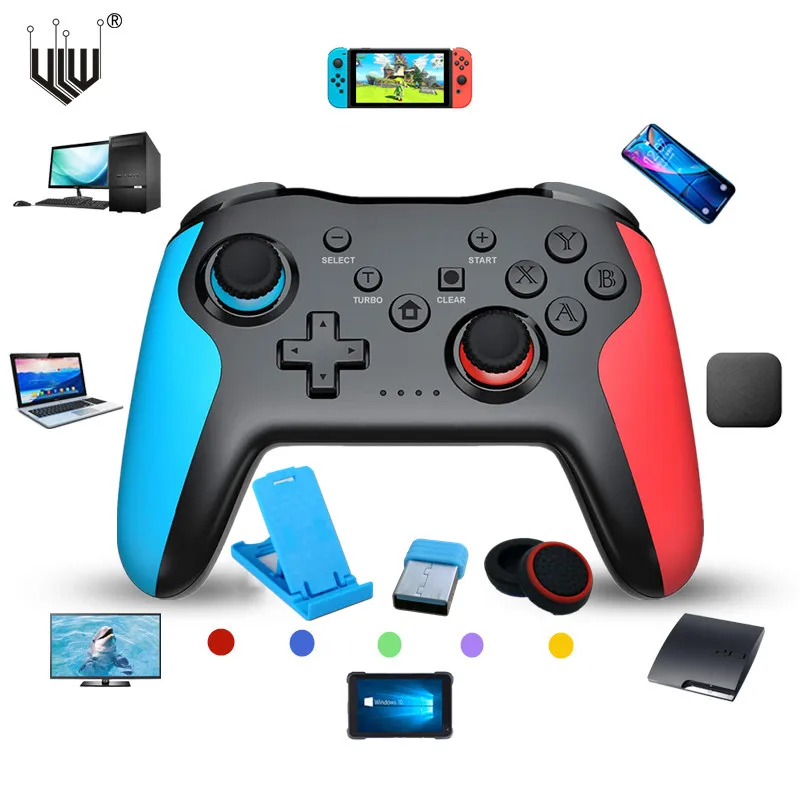 

Беспроводной контроллер Bluetooth 2,4G для Nintendo Switch Pro, ПК, ТВ-приставки, смартфонов, планшетов, PS3, Tesla Shock, джойстик, геймпад, 2 шт.