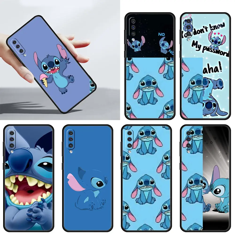 

Disney Cute Cartoon Stitch Case for Samsung Galaxy A50 A10 A70 A30 A20e A20s A40 A10s A7 2018 A90 5G Cases Black Soft Cover