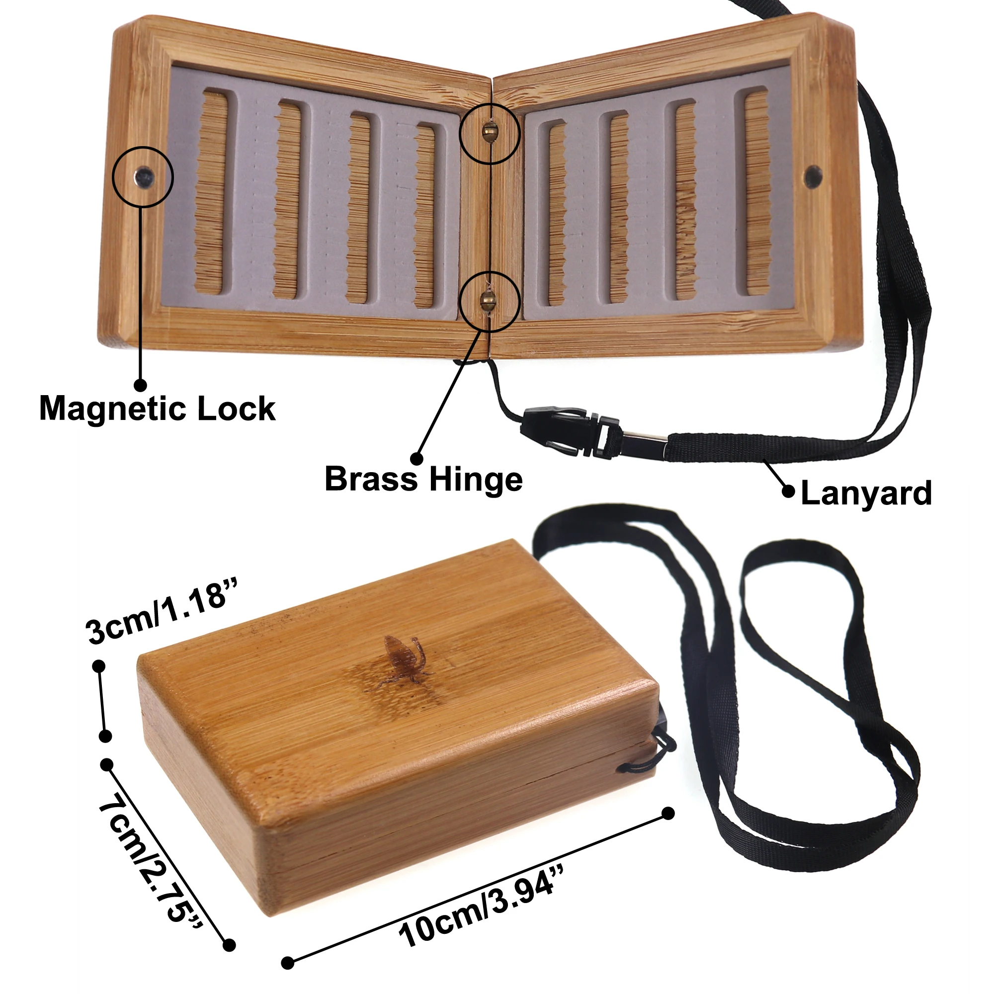 Bimoo маленькая бамбуковая коробка для рыбалки нахлыстом чехол нахлыста