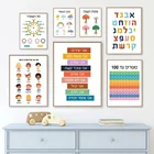 Картина на холсте с буквами еврейского алфавита