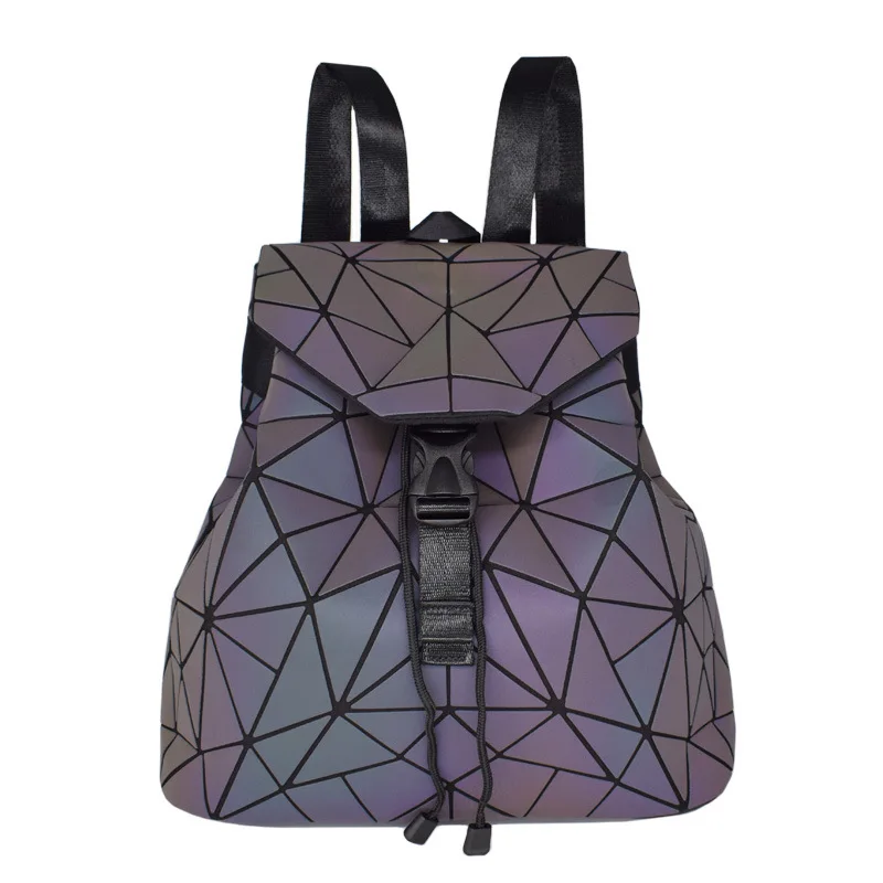 

Glow-in-the-dark Backpacks for Women with Three Pieces of Colorful Geometric Backpacks for Women with Rhomboid Backpacks