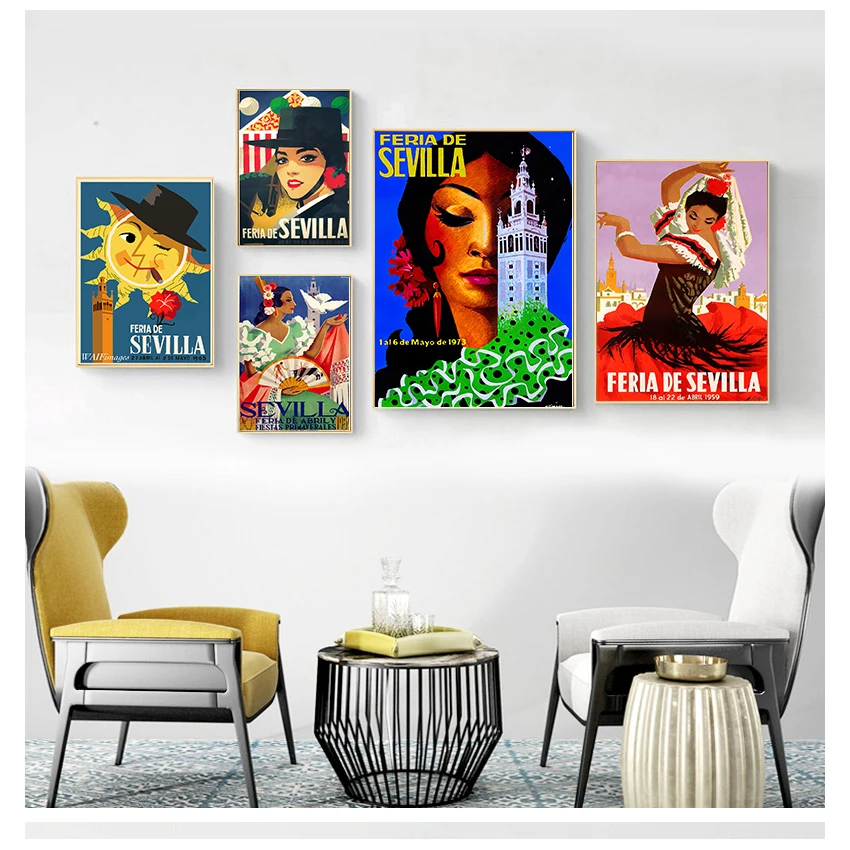 Винтажные картины на холсте постеры из крафт-бумаги с покрытием настенные