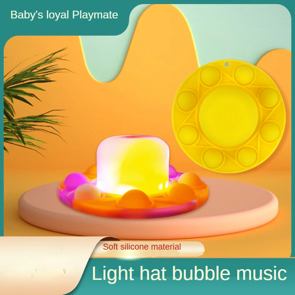 

Luminous Hat Night Light Keychain Push Bubble Fidget Toys Three Modes Luminous Night Light Sensory Toys Lamp Lights for Bedroom